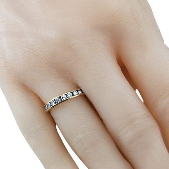 14K Yellow Gold and Diamond Eternity Band Ring #20503 - Picture 6 of 6